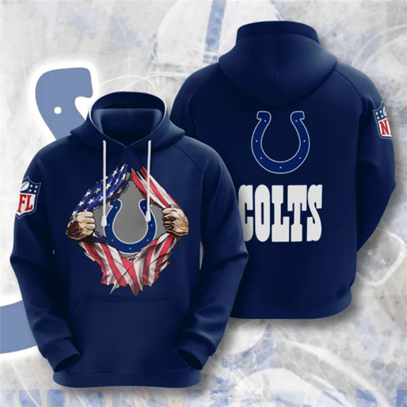 Men's Indianapolis Colts Blue NFL 3D Trending T-Shirt Hoodie